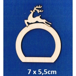 SKLEJKA #3mm Serwetnik 7x5,5cm uchwyt na serwetkę, uchwyt na gałązkę, dekoracja stołu / RENIFEREK / 1655 / obręcz na serwetkę